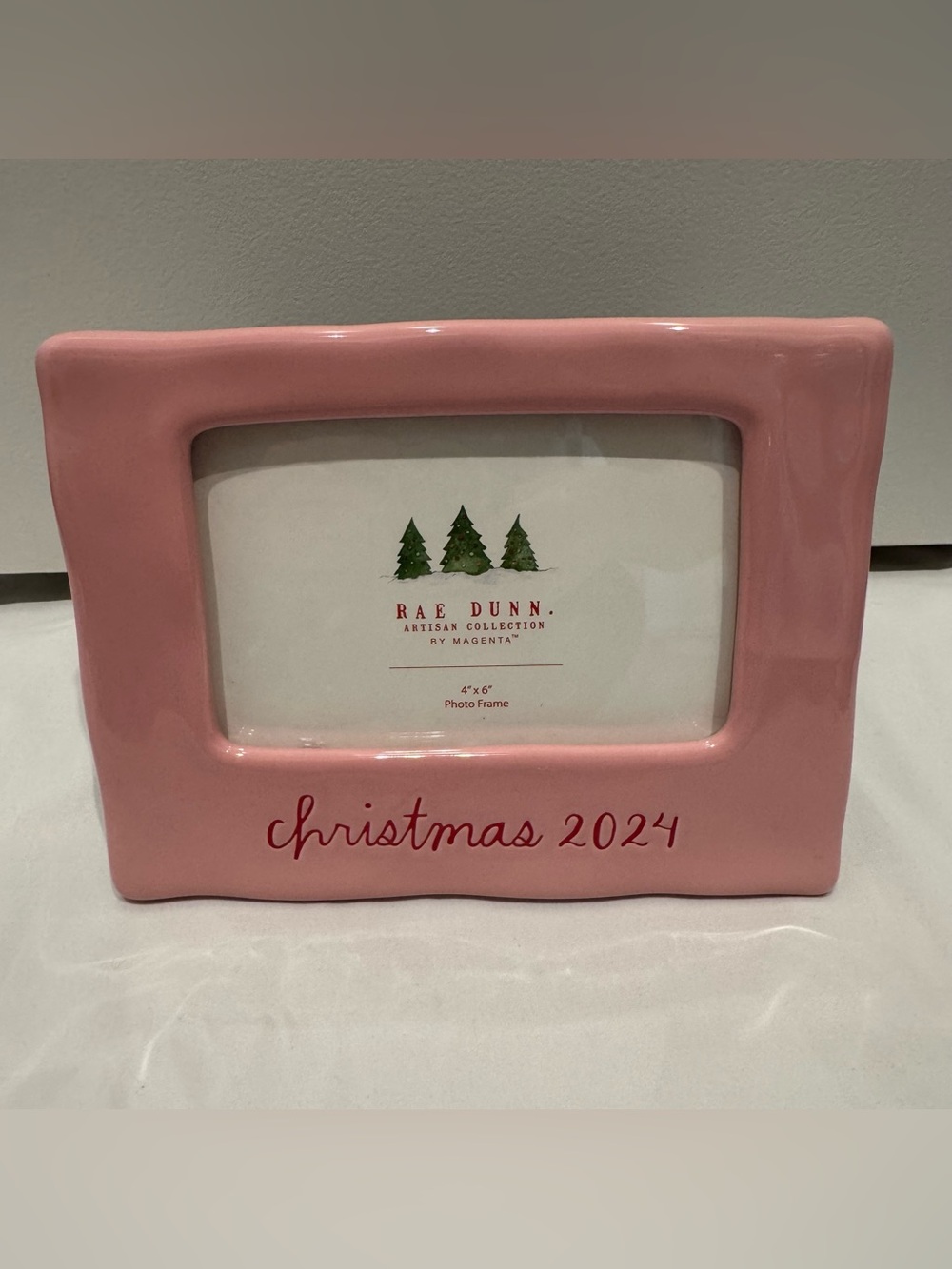 Rae Dunn Pink Ceramic Photo Frame Christmas 2024 Collectable discontinued